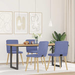 VIDAXL Chaises a manger lot de 4 bleu jean tissu