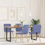 Voir la diapositive 1 : VIDAXL Chaises a manger lot de 4 bleu jean tissu
