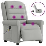 VIDAXL Fauteuil de massage inclinable electrique gris nuage tissu