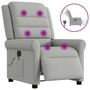 Voir la diapositive 1 : VIDAXL Fauteuil de massage inclinable electrique gris nuage tissu