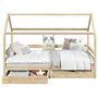 Voir la diapositive 3 : IDIMEX Lit cabane CLIA 90 x 190 cm avec tiroirs, en pin massif