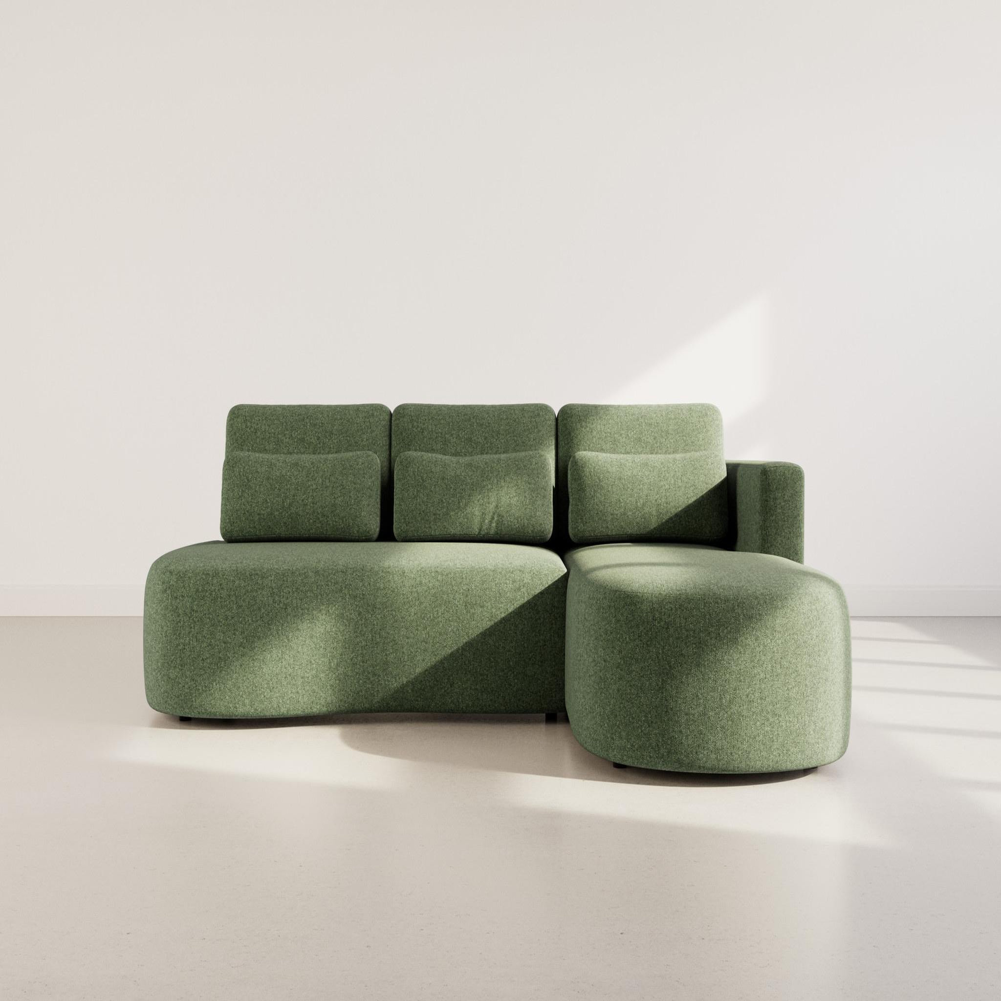 Voir la diapositive 5 : LISA DESIGN Mahina - canapé d'angle droit 4 places convertible avec coffre en tissu texturé