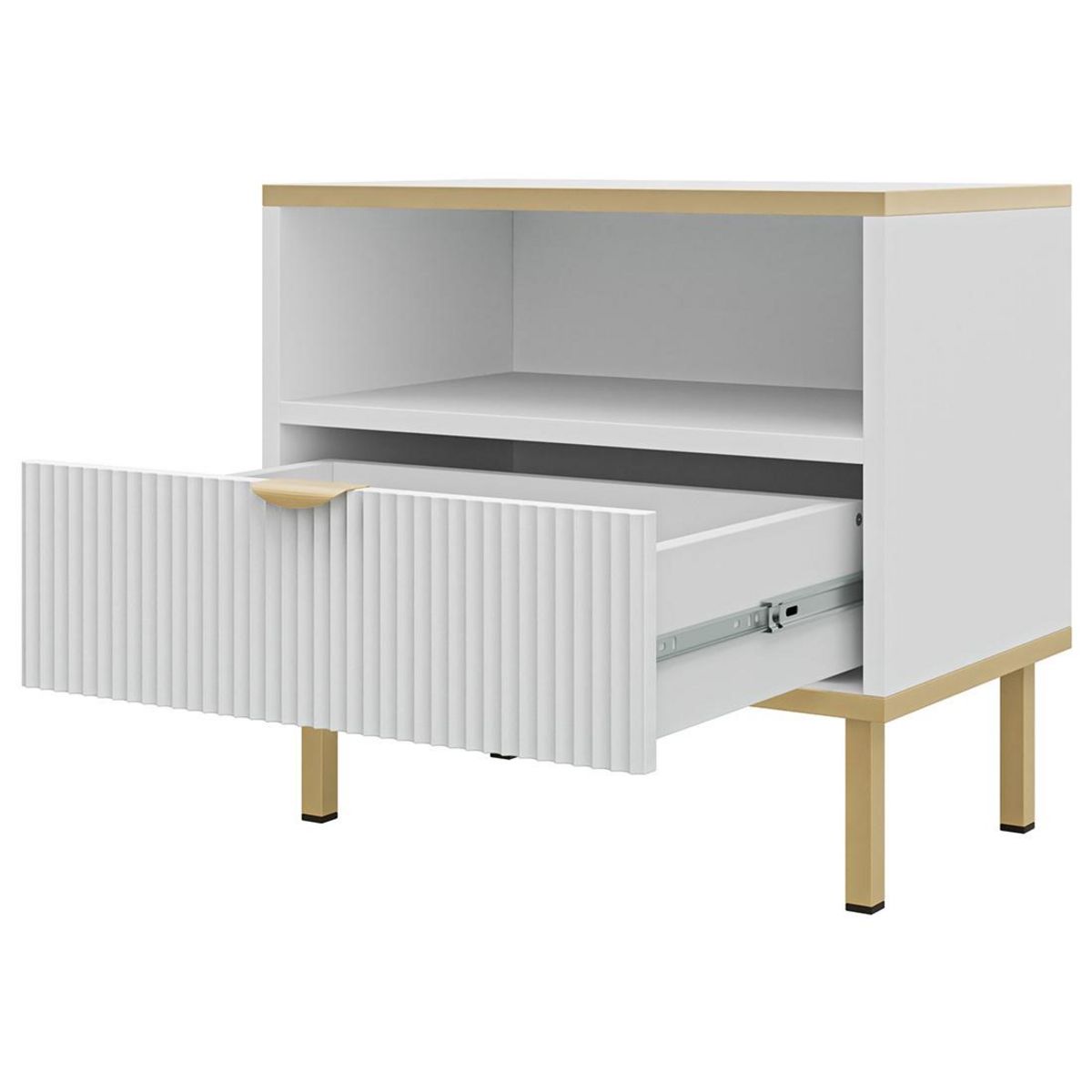 BEST MOBILIER Hope - table de chevet 50 cm - 1 tiroir et 1 niche