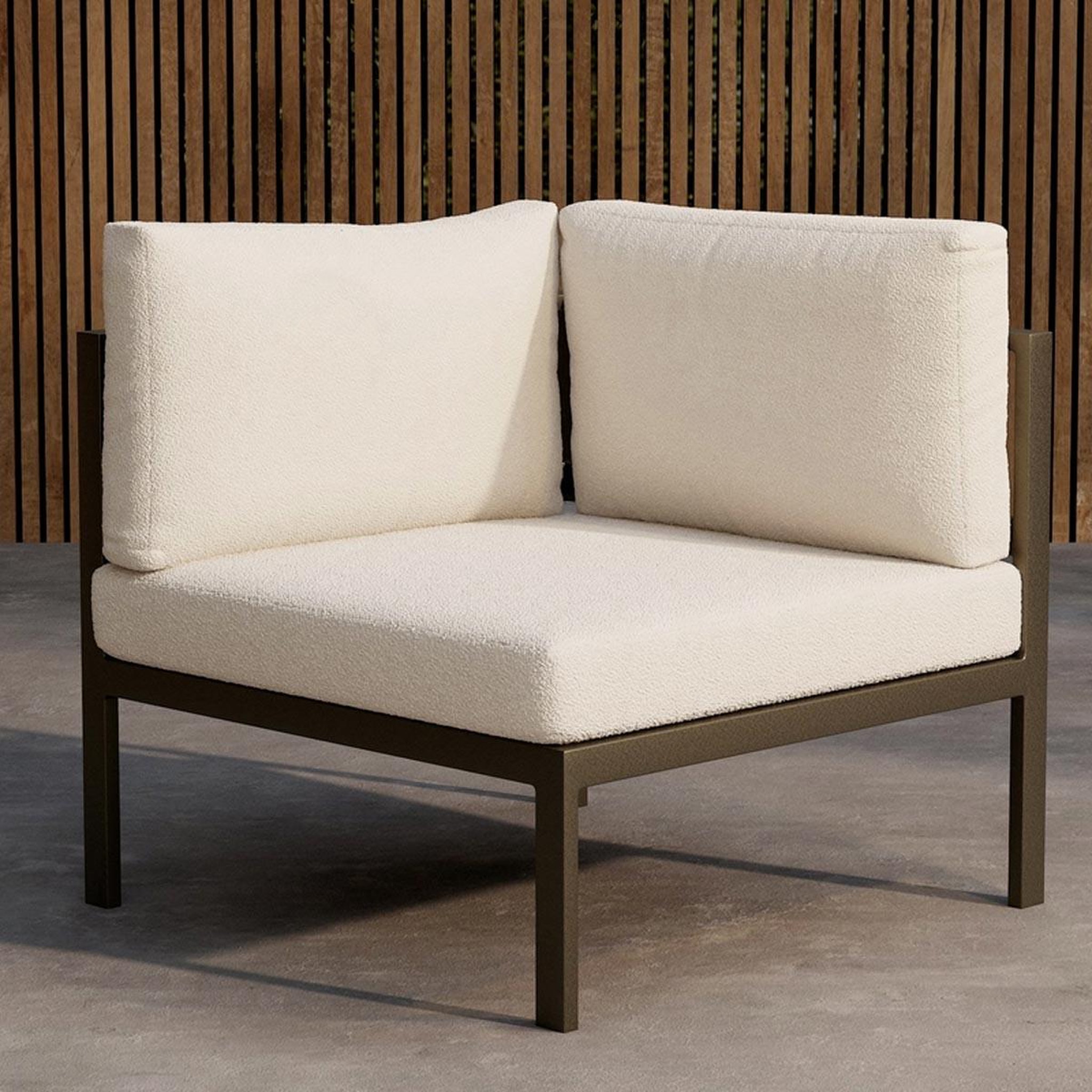 Voir la diapositive 4 : Paris Prix Module canapé d'angle de jardin bouclette  copacabana  74cm marron