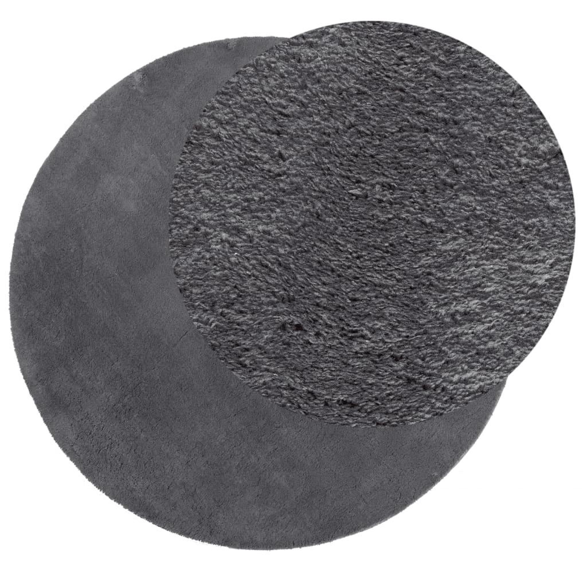 Voir la diapositive 3 : VIDAXL Tapis HUARTE a poils courts doux et lavable anthracite Ø 120 cm