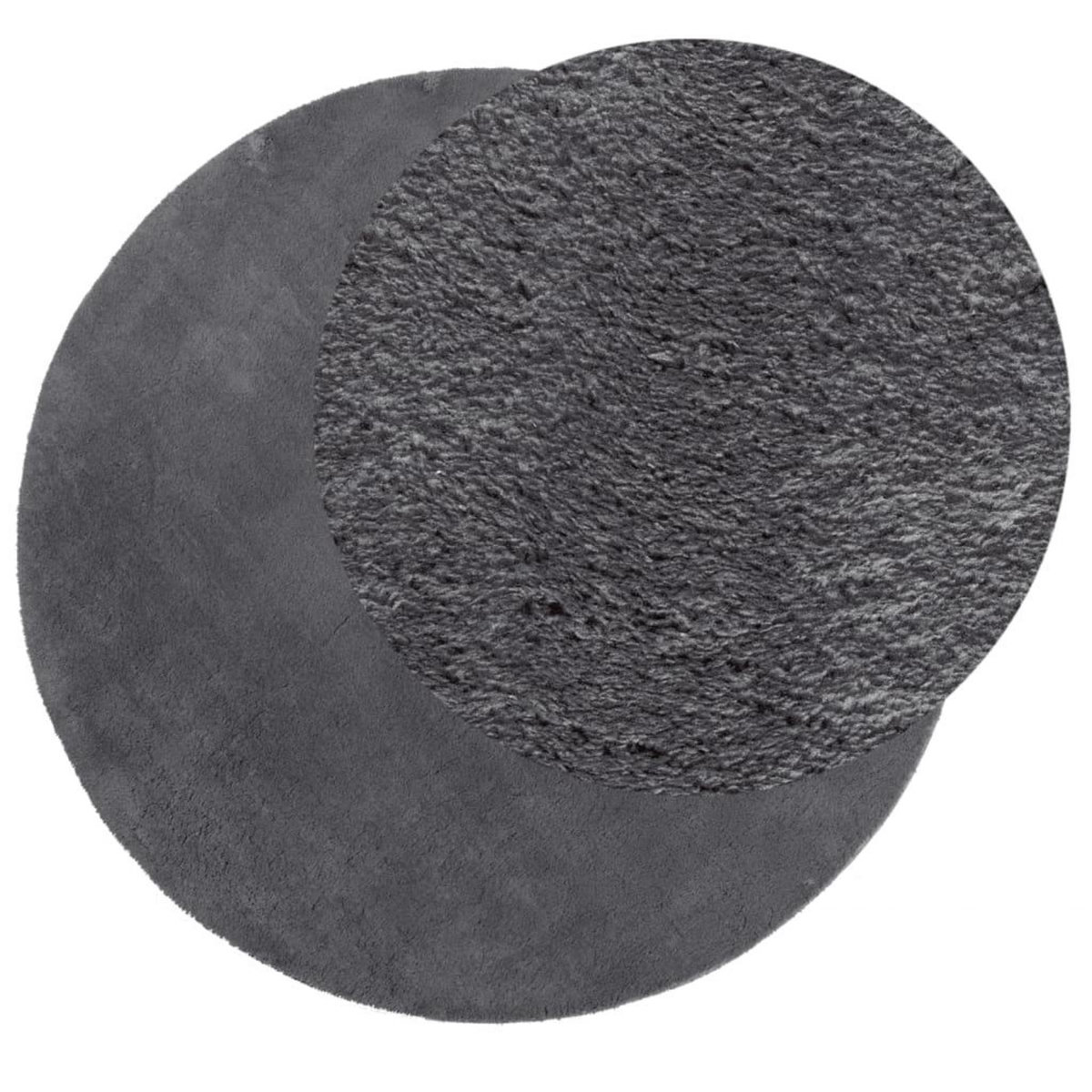 VIDAXL Tapis HUARTE a poils courts doux et lavable anthracite Ø 120 cm