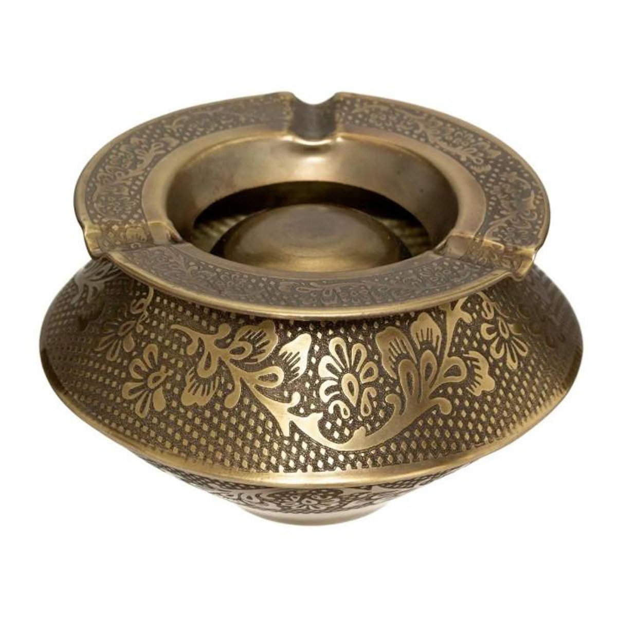 ATMOSPHERA Cendrier Rond en Métal  Oasis  12cm Or