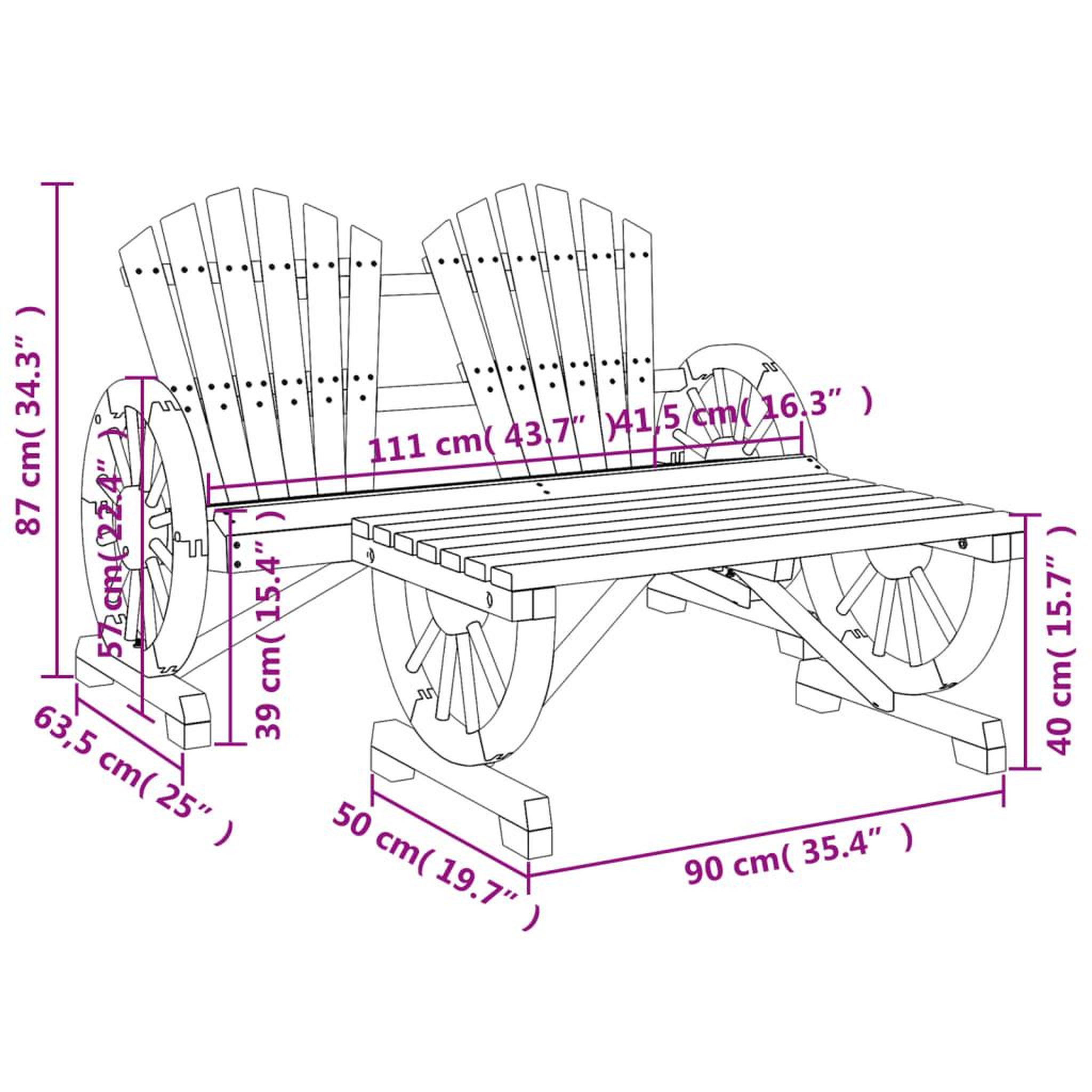 Voir la diapositive 6 : VIDAXL Salon de jardin 2 pcs bois de sapin massif