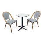 Paris Prix Ensemble Table de Jardin & 2 Chaises  Bistro  60cm Bleu