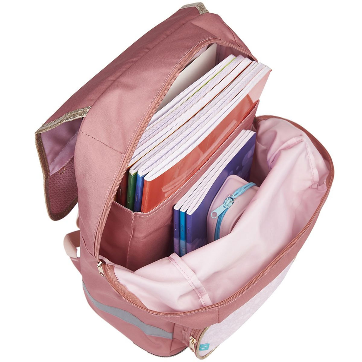 AUCHAN Sac à dos à roulettes rose Be Wild