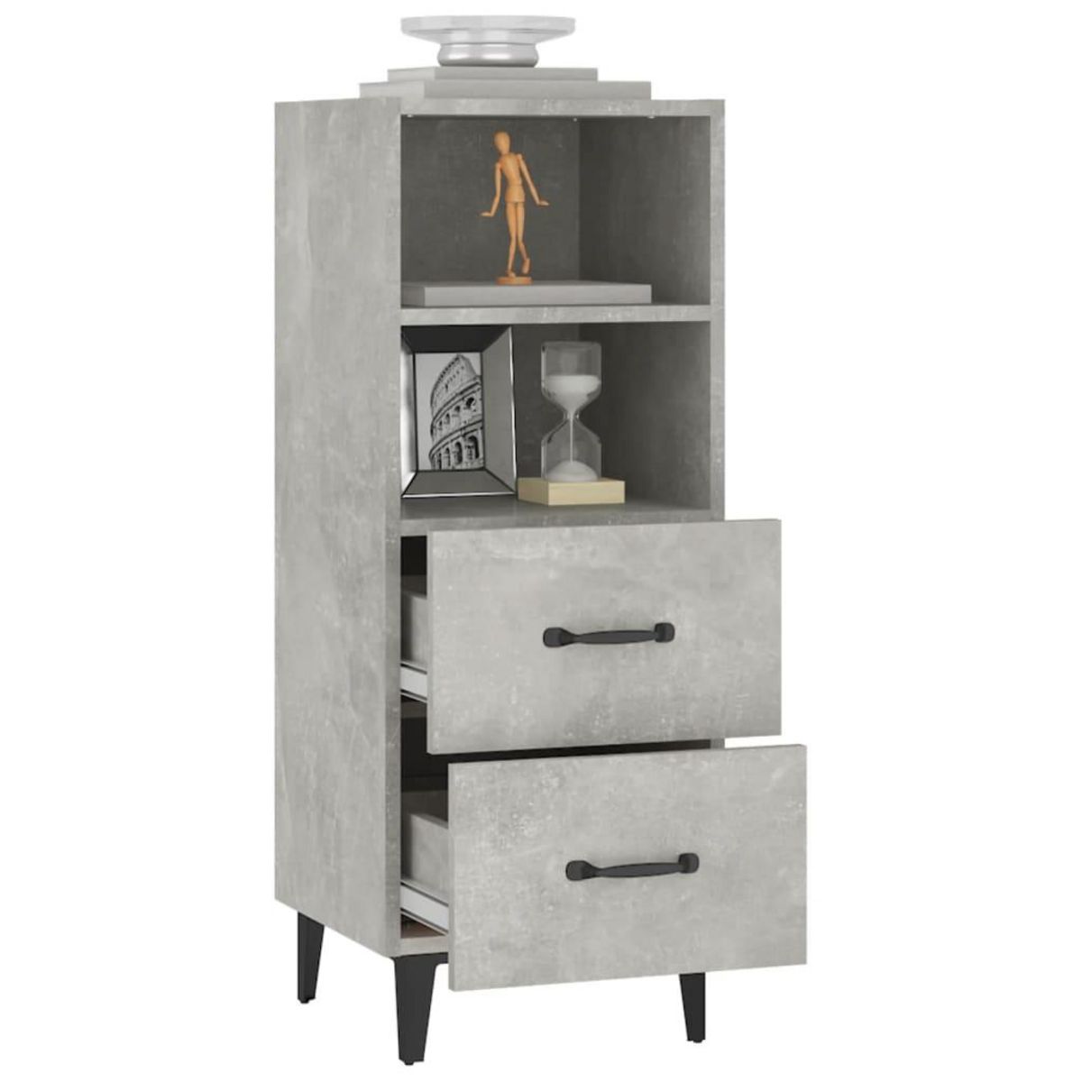 VIDAXL Buffet Gris beton 34,5x34x90 cm Bois d'ingenierie