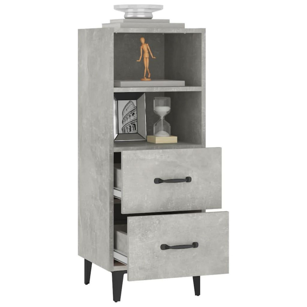VIDAXL Buffet Gris beton 34,5x34x90 cm Bois d'ingenierie