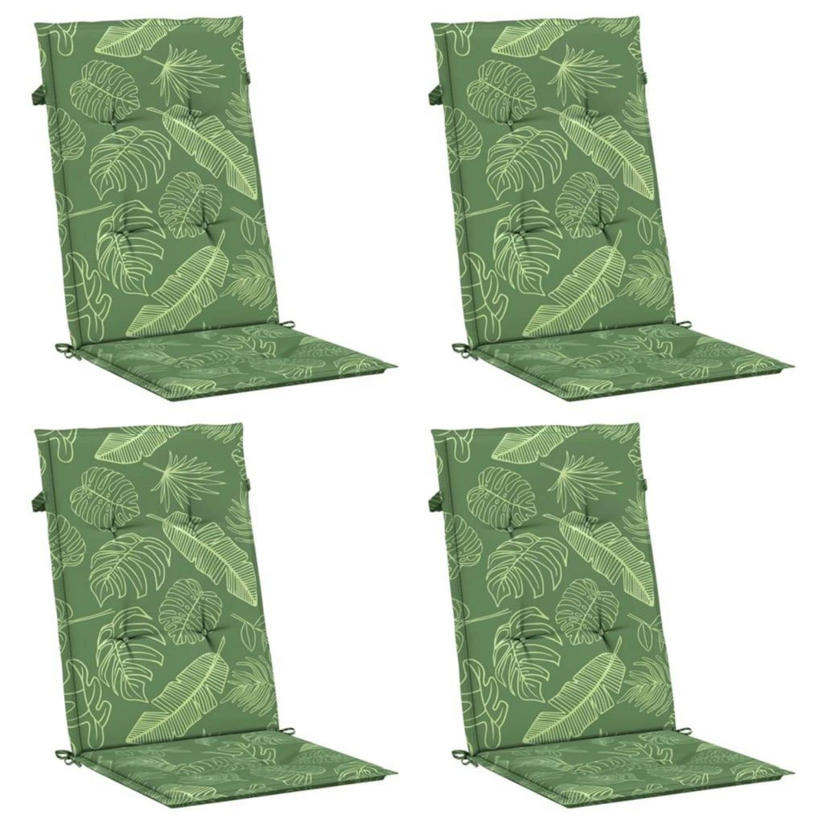 VIDAXL Coussins de chaise a dossier bas lot de 4 modele de feuille