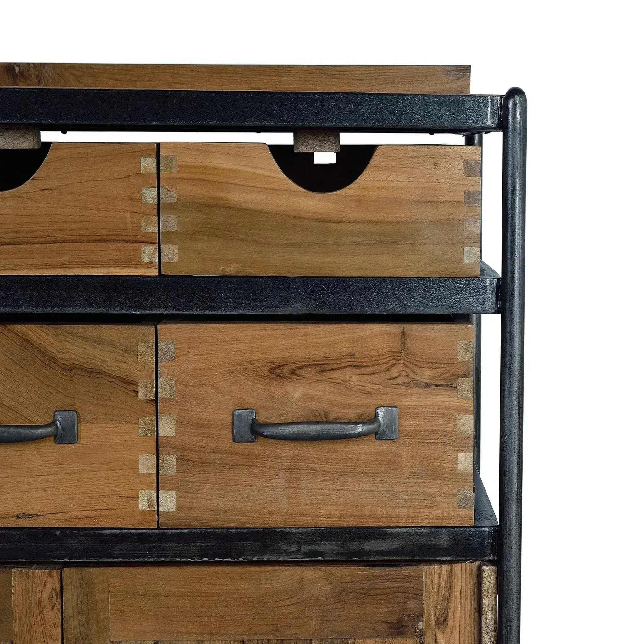 Voir la diapositive 2 : GINER Y COLOMER SL Buffet en bois de teck et de manguier 140cm style industriel moderne