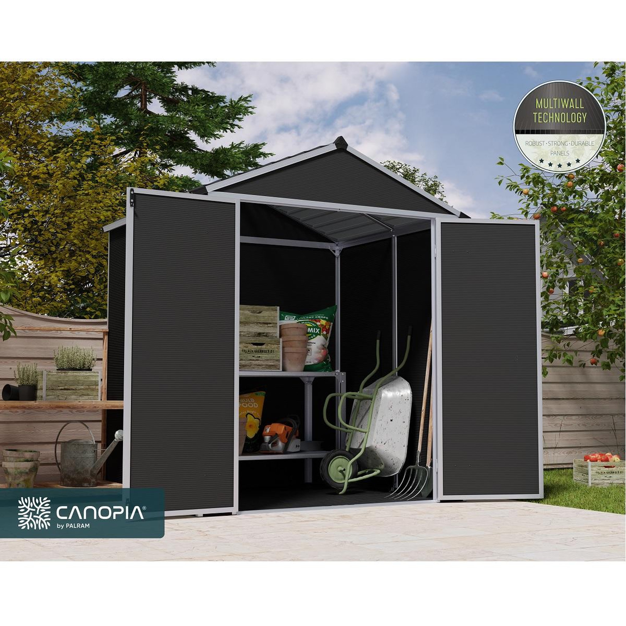 Voir la diapositive 3 : Canopia by PALRAM Abri de jardin résine - 2,8m² - RUBICON SHED