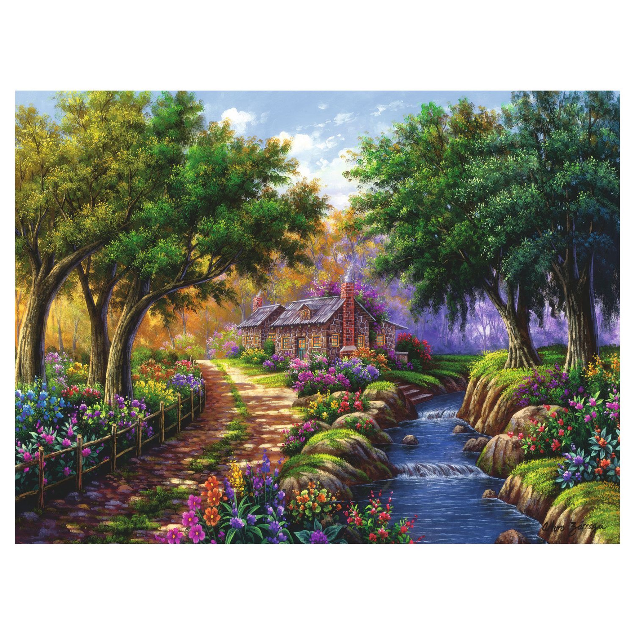Voir la diapositive 2 : RAVENSBURGER Puzzle 1500 pièces - Chalet au bord de la rivière