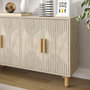 Voir la diapositive 4 : Habitat et Jardin Buffet en bois  Roger  - 120 x 30 x 74 cm - Travertin