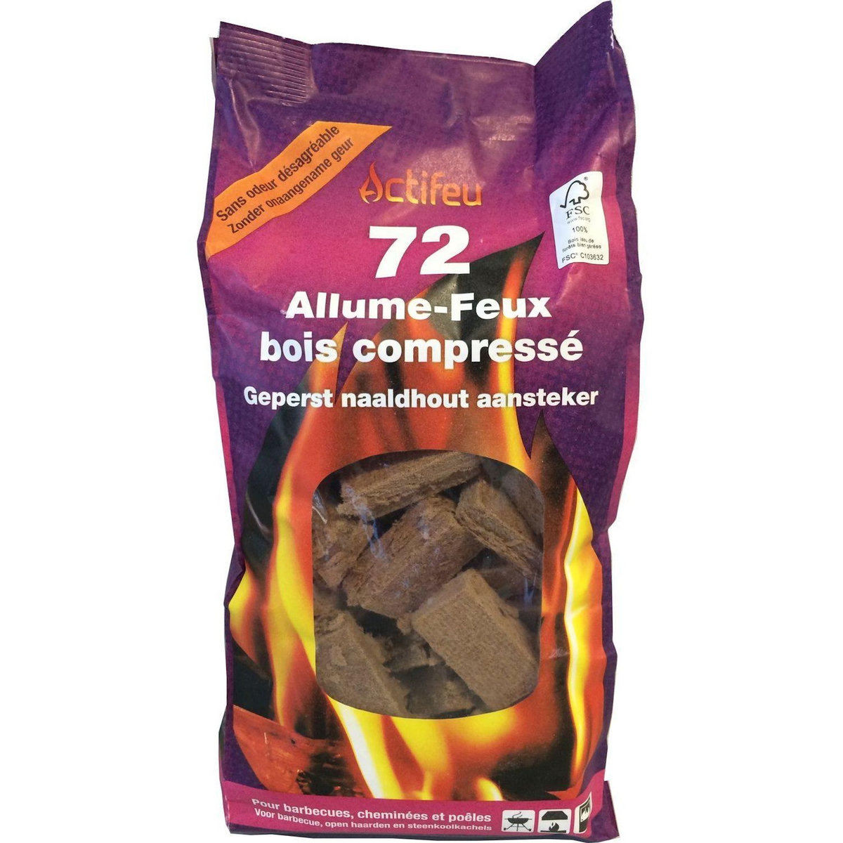 GARDENSTAR Allume feu en cubes bois x72