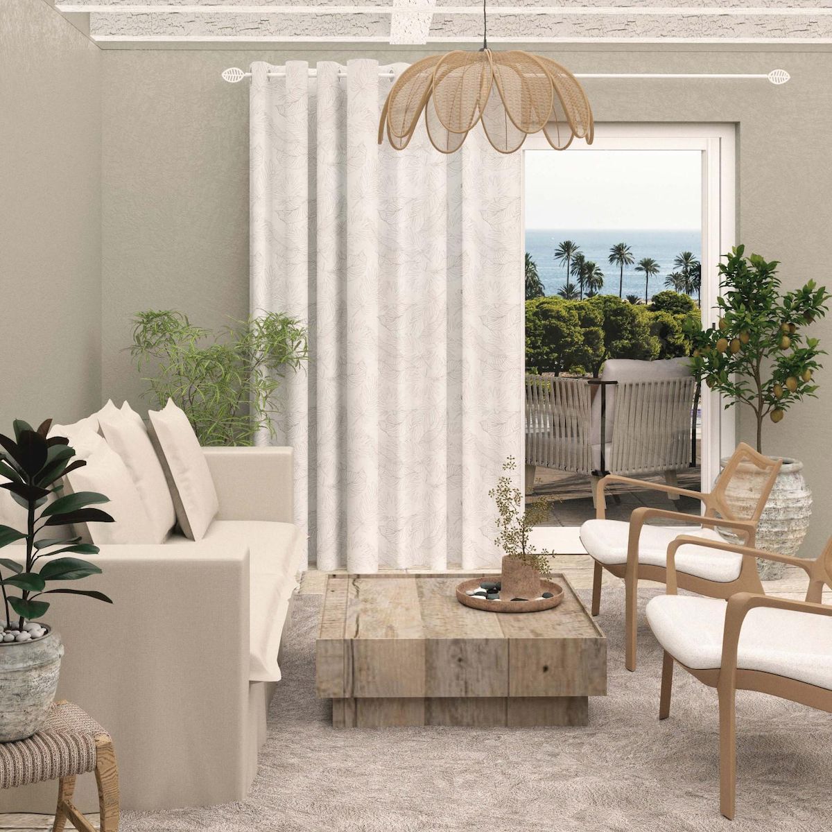 SOLEIL D'OCRE Voilage à oeillets spécial baie vitrée 280x250 cm CELIA, par Soleil d'Ocre