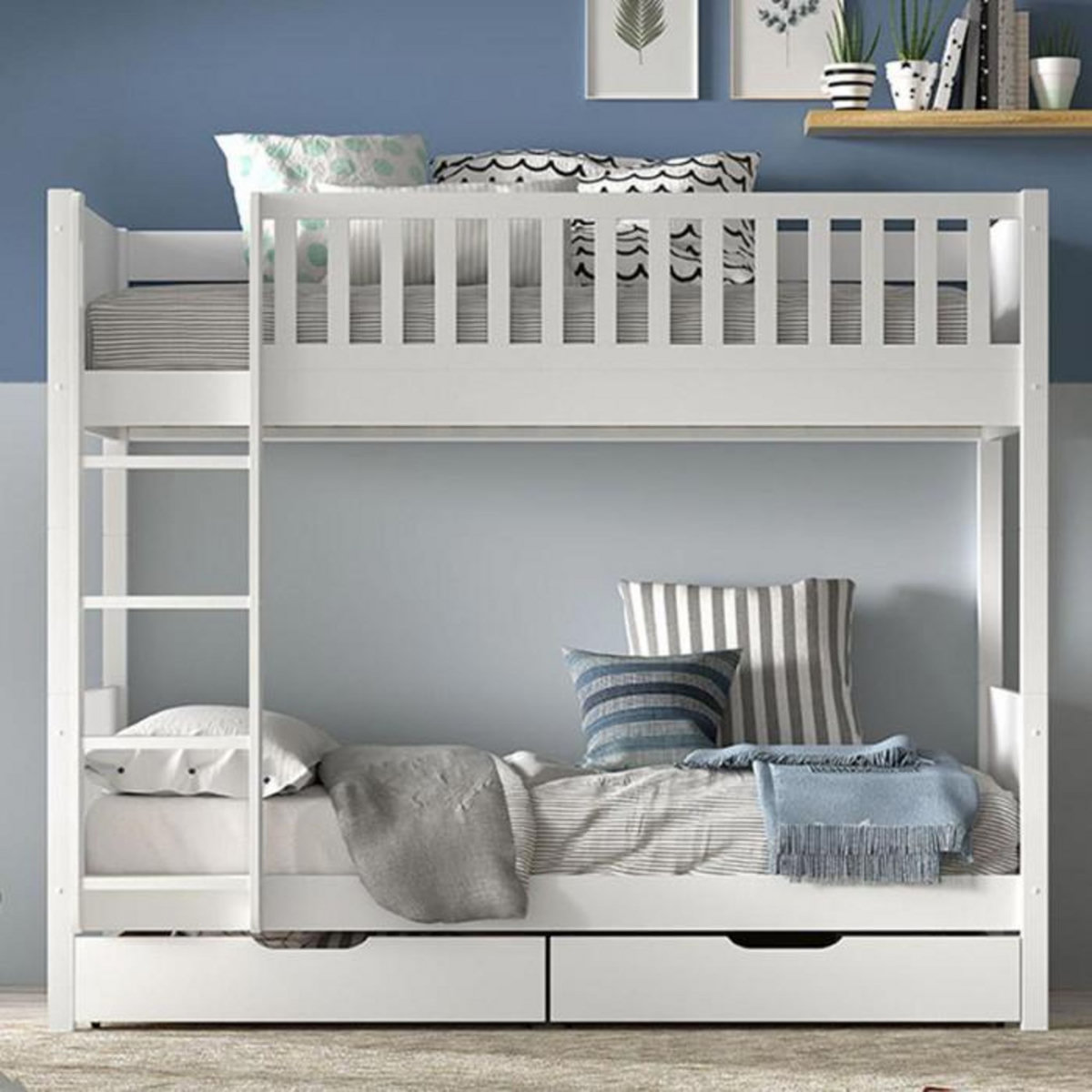 Paris Prix Pack - Lit Superposé Enfant & 2 Tiroirs  Scott  Blanc