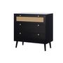 Voir la diapositive 1 : BEST MOBILIER Goto - commode - noir et cannage - 80 cm