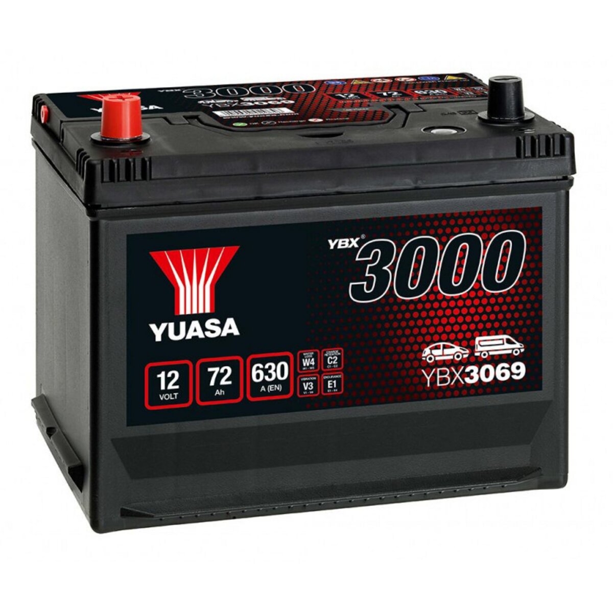 YUASA Batterie Yuasa SMF YBX3069 12V 72ah 630A