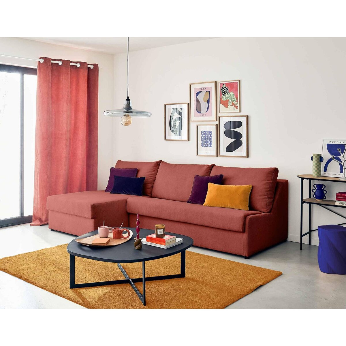 LISA DESIGN Palmira - canapé d'angle gauche - 4 places - convertible couchage quotidien - matelas 14 cm - en velours côtelé