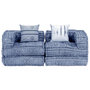 Voir la diapositive 4 : VIDAXL Pouf modulaire a 2 places Indigo Tissu