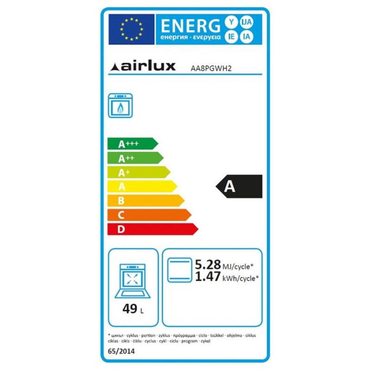 Airlux Piano de cuisson Airlux AA8PGWH2 Butanette 80cm Gaz Blanc