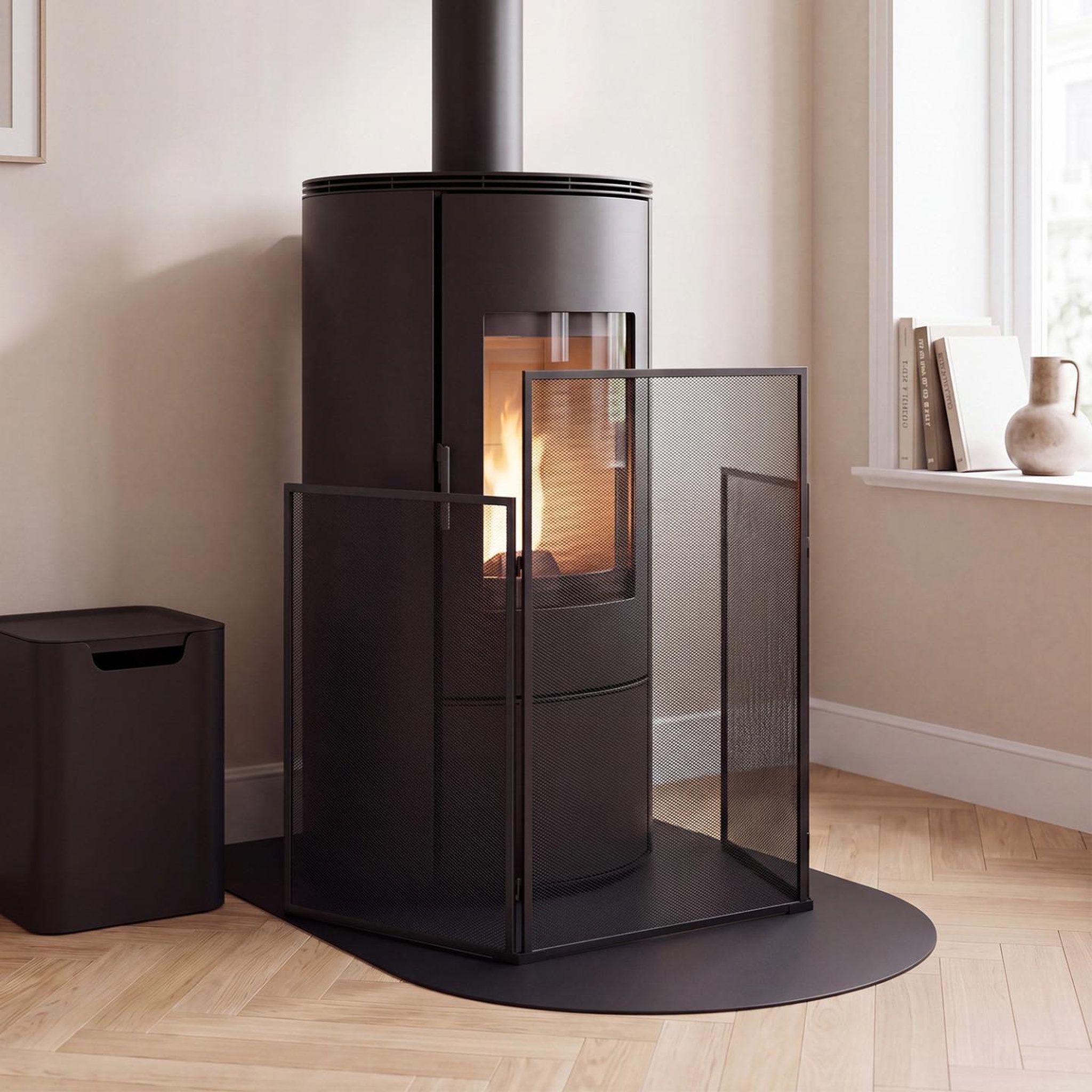 Voir la diapositive 2 : ID MARKET Grille de protection pare feu 3 volets pour poêle et cheminée