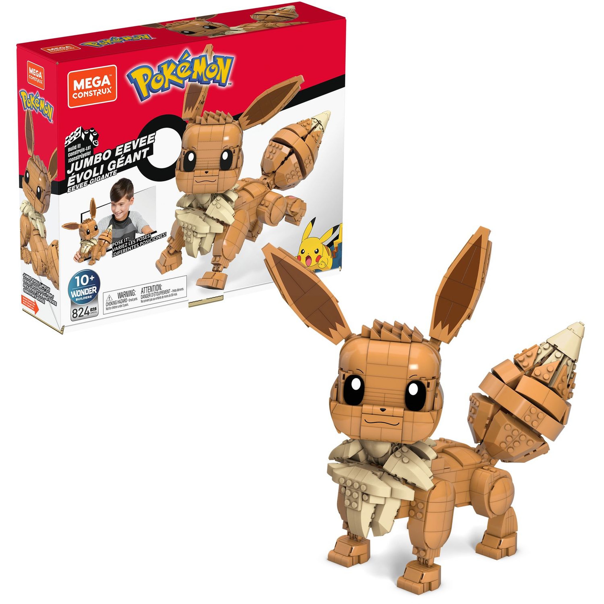 Voir la diapositive 2 : MEGA CONSTRUX Evoli Géant - Briques de construction - Pokemon 