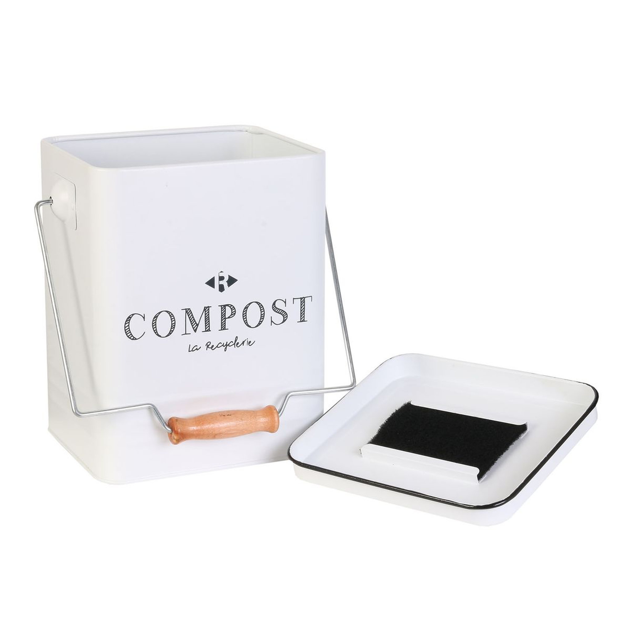Voir la diapositive 6 :  Boite de compost 5 litres bois et acier inoxydable
