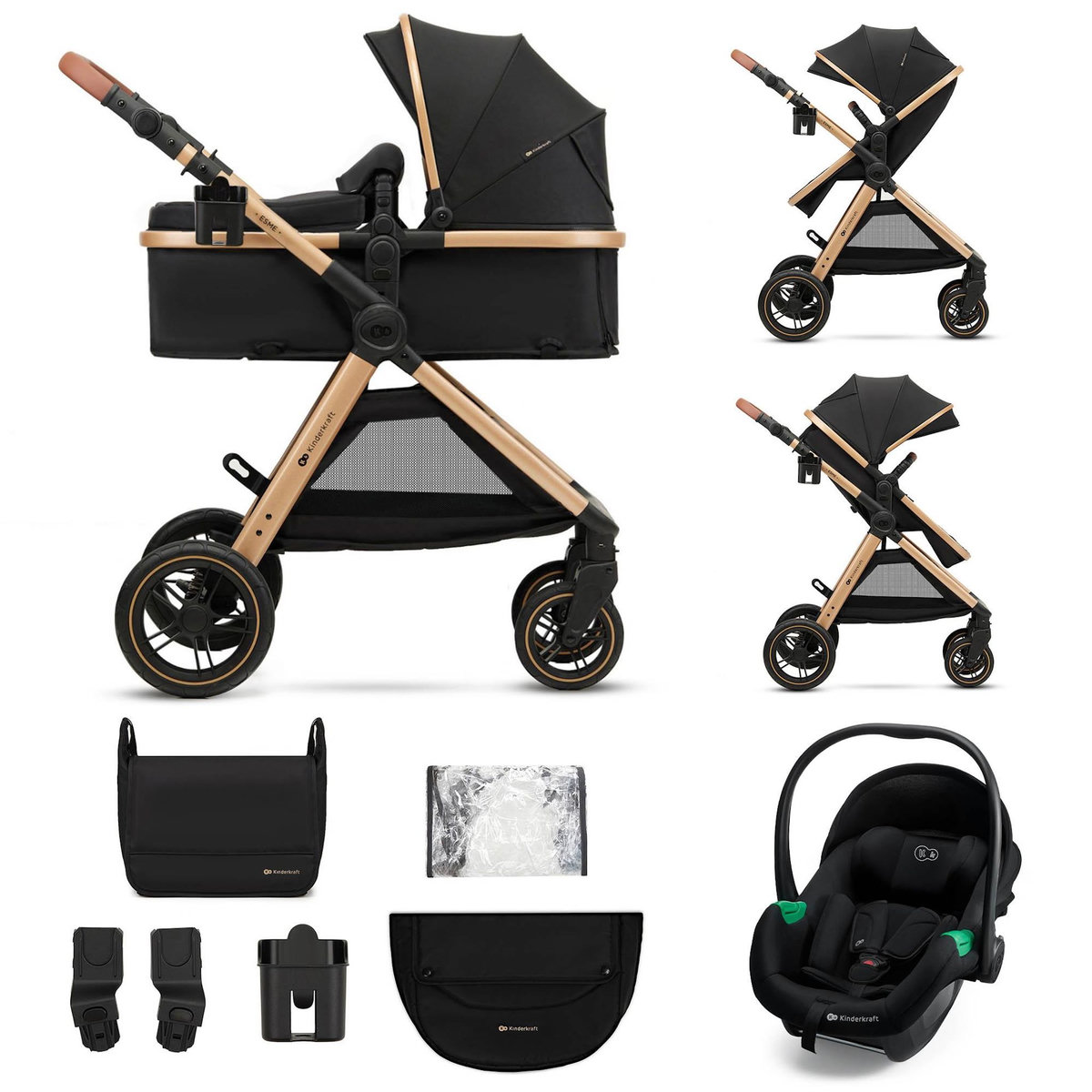 KINDERKRAFT Poussette multifonctionnelle 3 en 1 ESME PRO