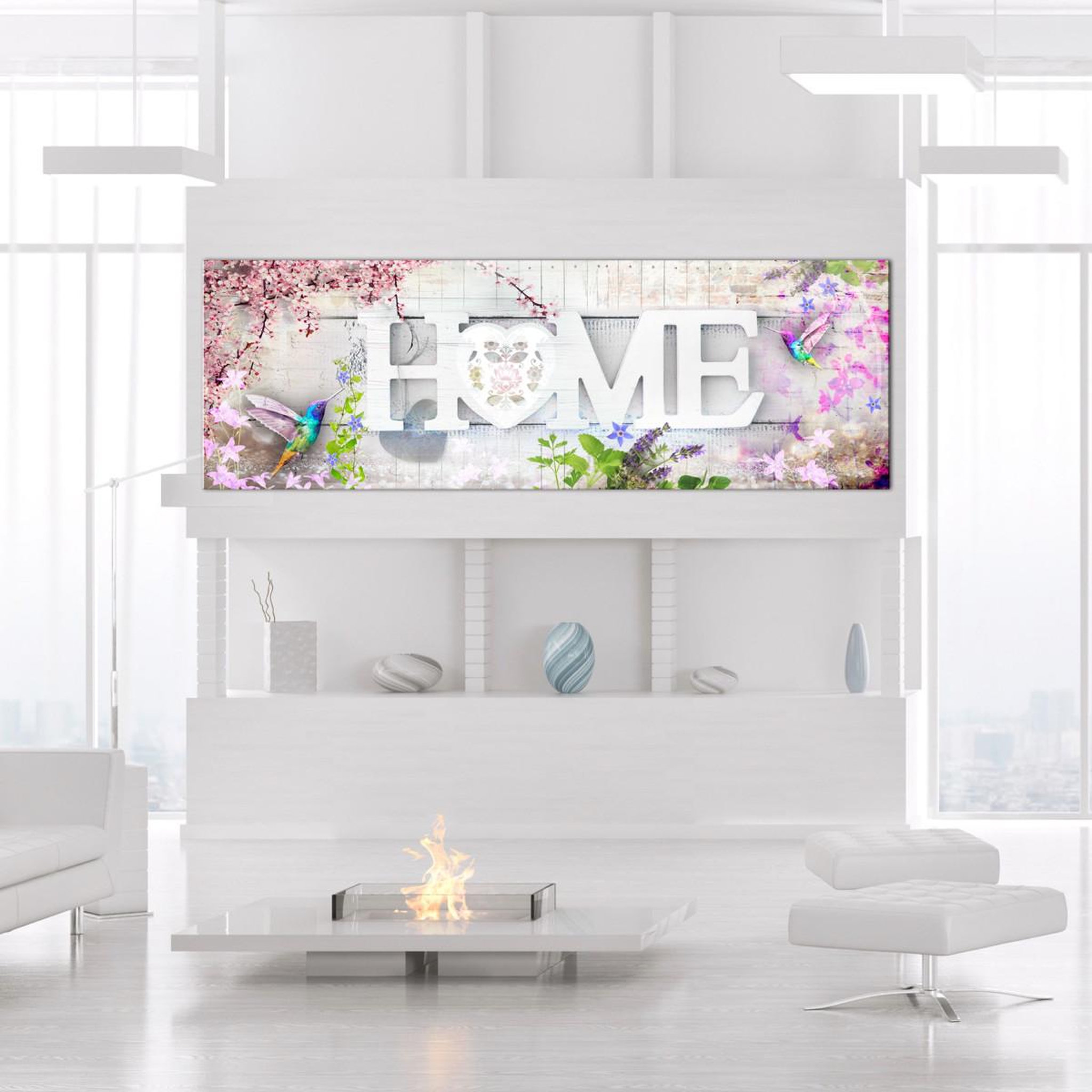 Voir la diapositive 2 : Paris Prix Tableau Imprimé  Home & Hummingbirds Pink Narrow