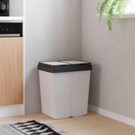 VIDAXL Poubelle double blanc 2x25 L