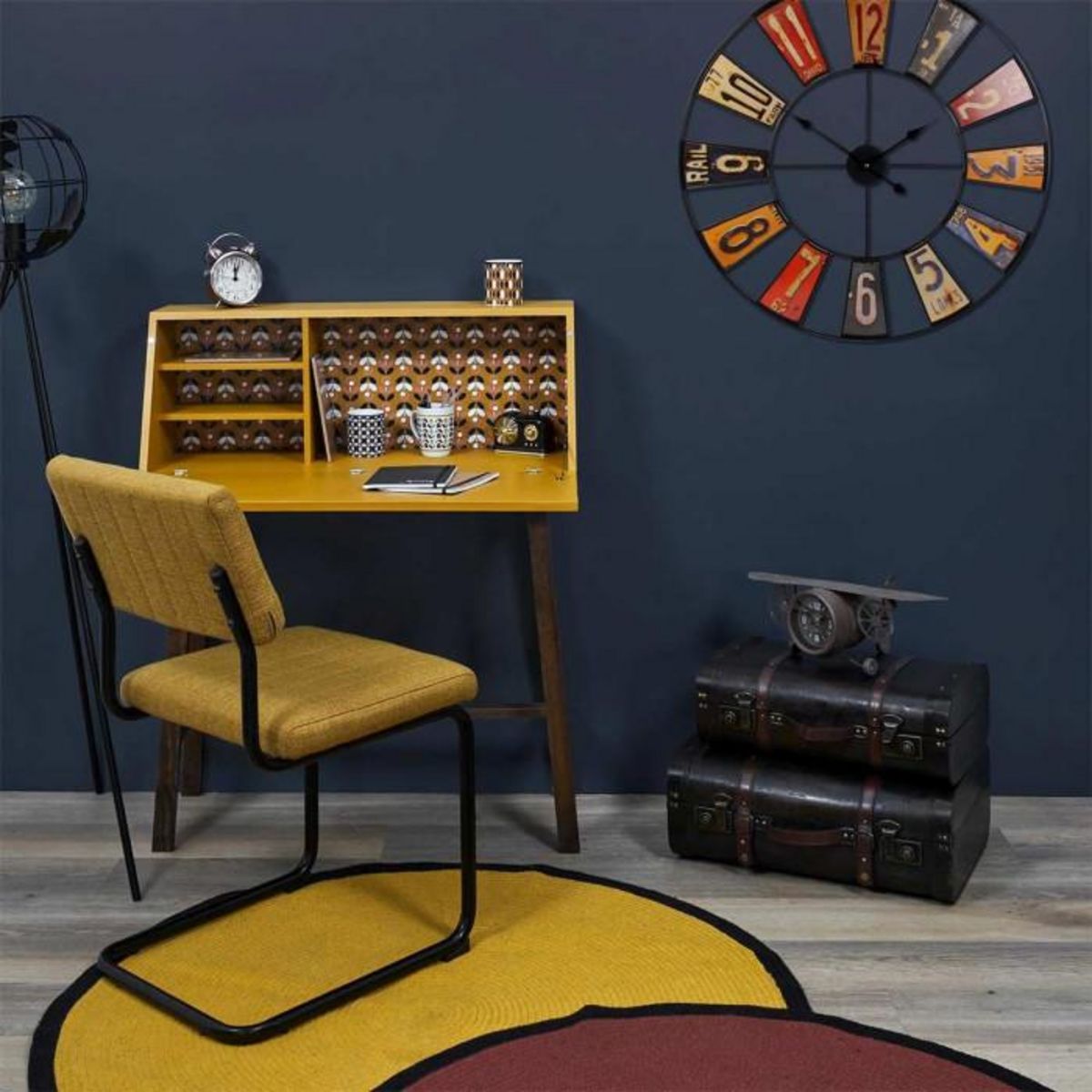 Paris Prix Horloge à Poser  Avion Vintage  47cm Noir