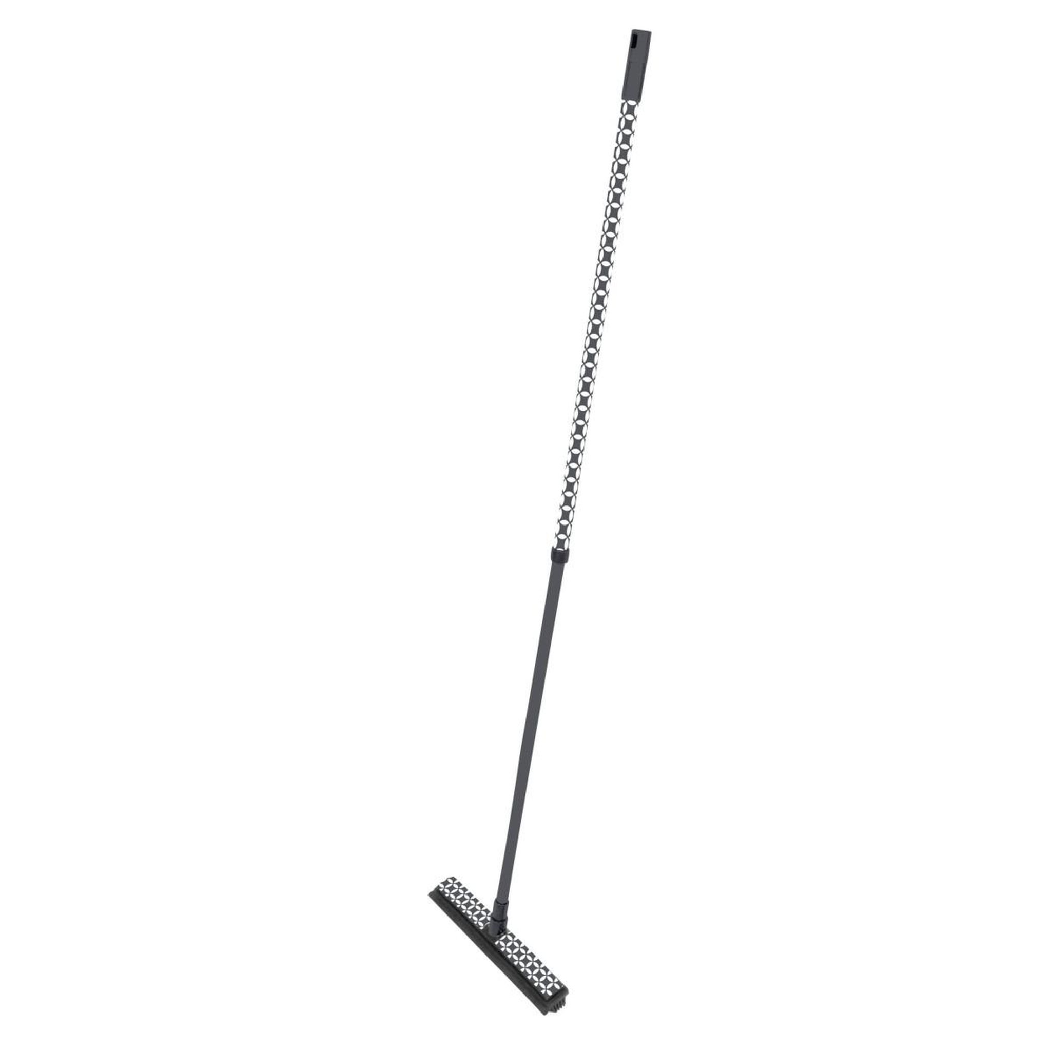 HOMEA Balai à poils  geoflower  130cm noir & blanc