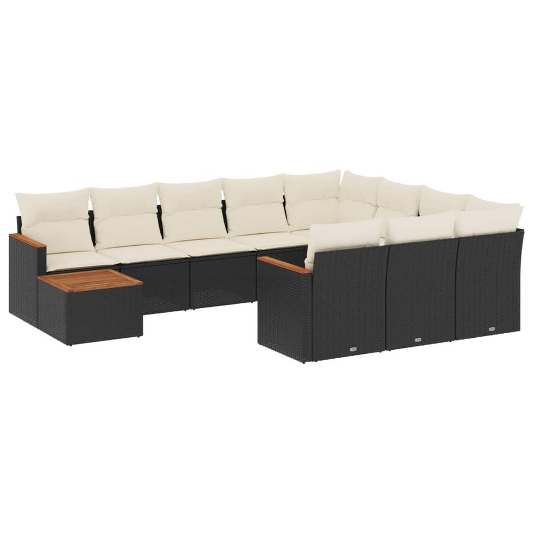 Voir la diapositive 2 : VIDAXL Salon de jardin 11 pcs avec coussins noir resine tressee
