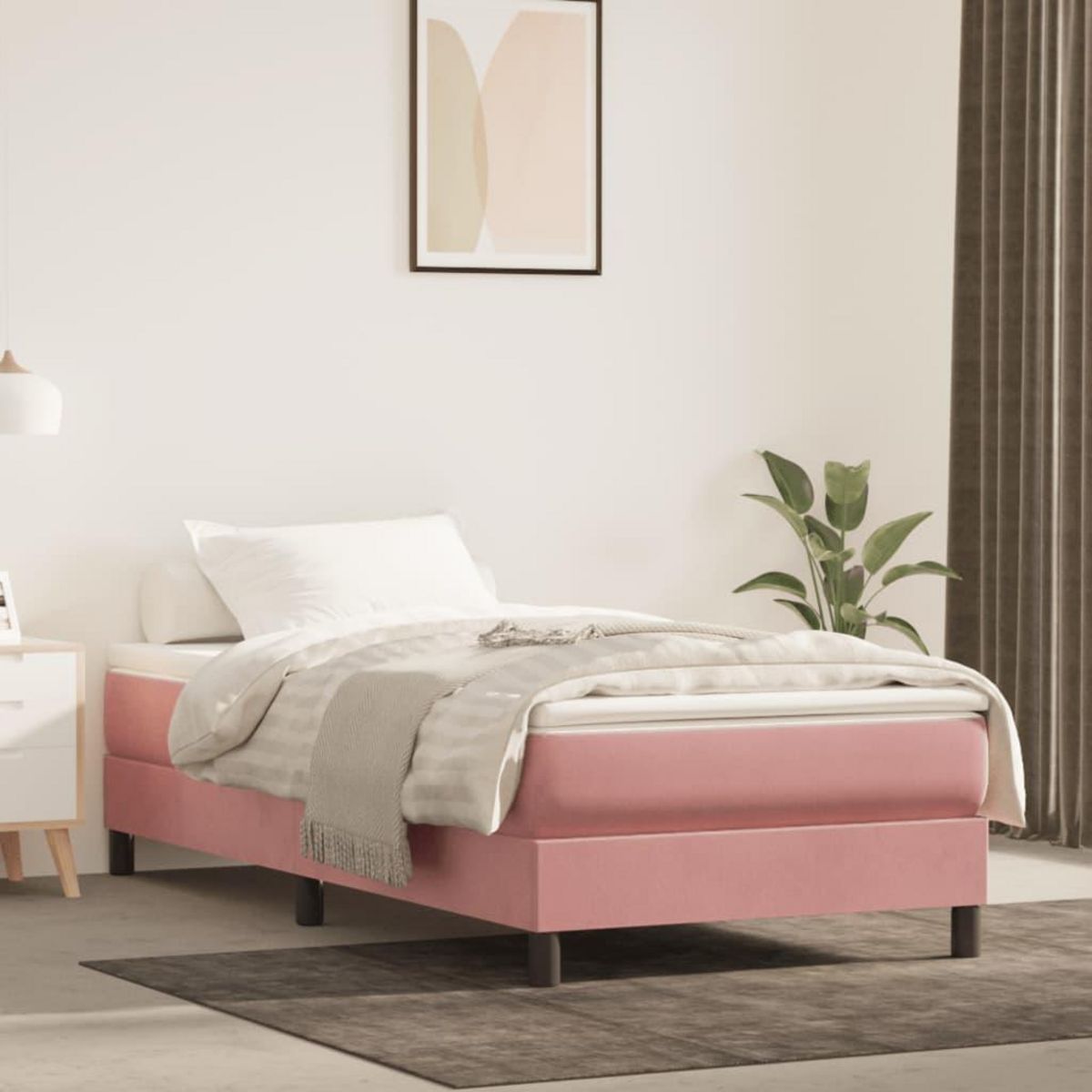 VIDAXL Cadre de lit sans matelas rose 80x200 cm velours