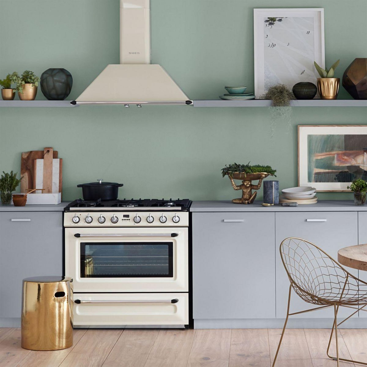 SMEG Hotte décorative murale KT90PE crème pour BU93