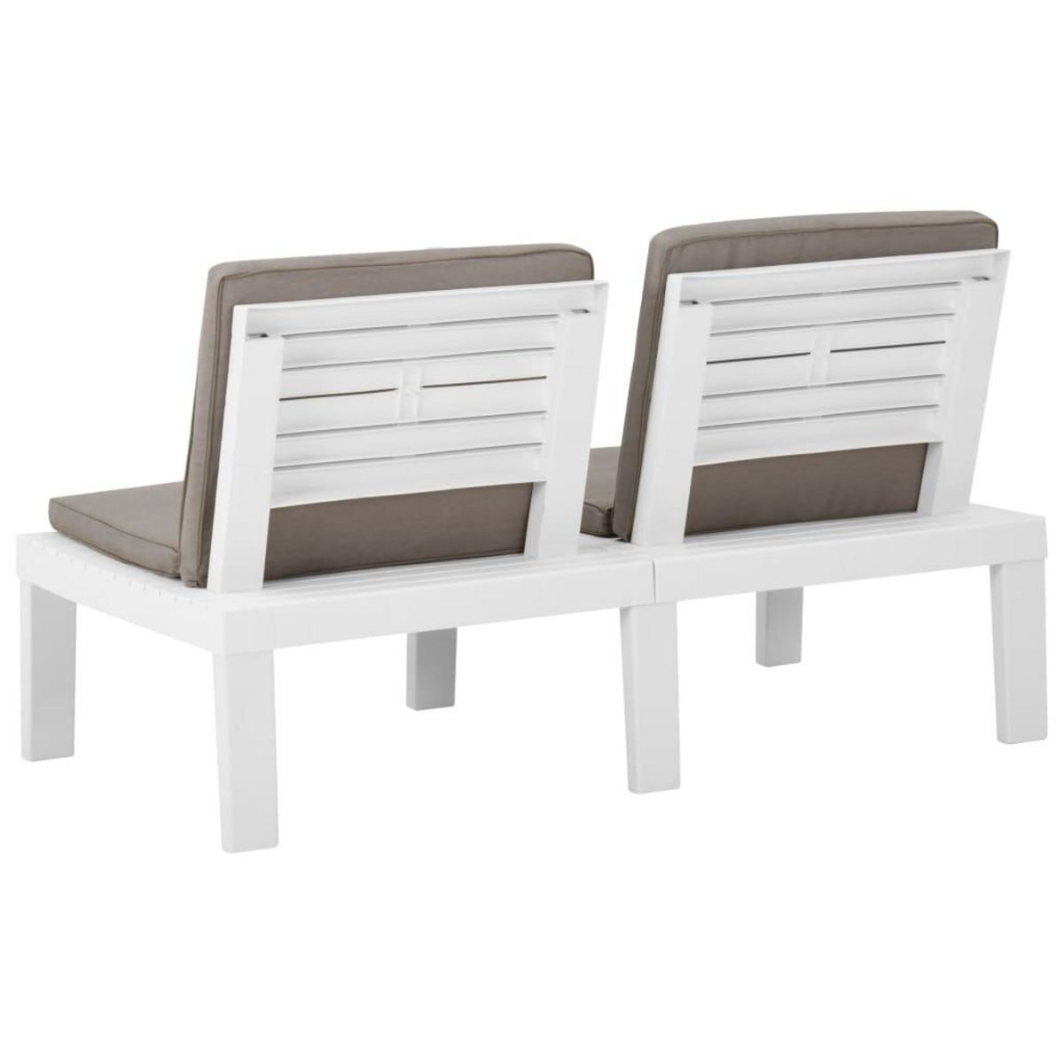 VIDAXL Banc de salon de jardin avec coussin Plastique Blanc