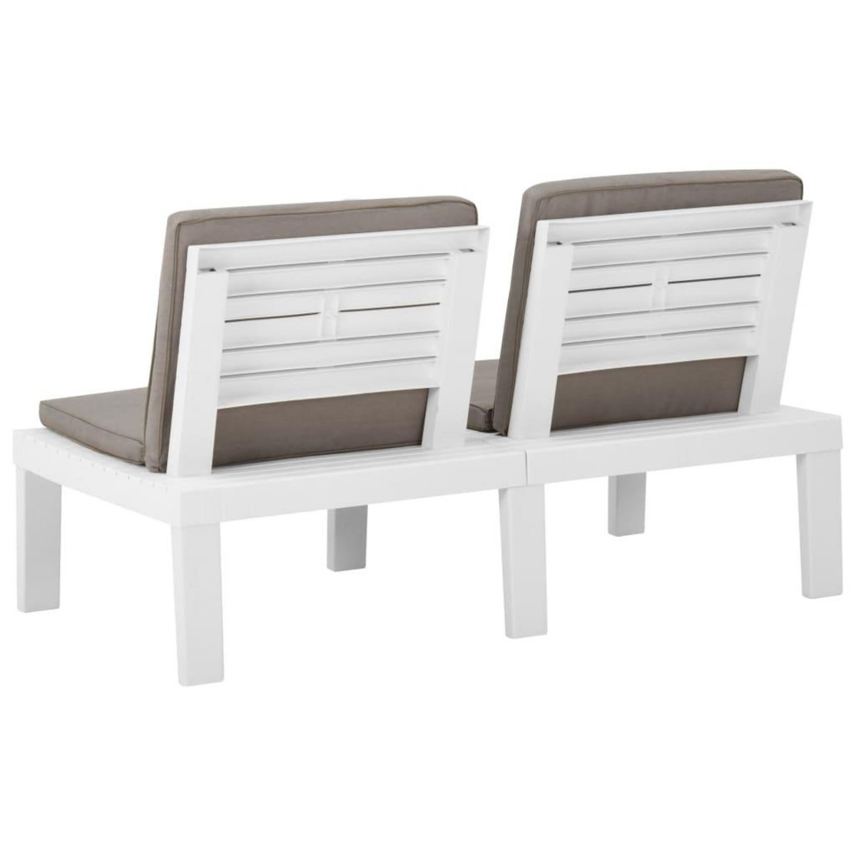 VIDAXL Banc de salon de jardin avec coussin Plastique Blanc