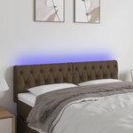 VIDAXL Tete de lit a LED Marron fonce 160x7x78/88 cm Tissu