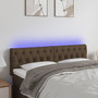 Voir la diapositive 1 : VIDAXL Tete de lit a LED Marron fonce 160x7x78/88 cm Tissu