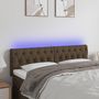 Voir la diapositive 1 : VIDAXL Tete de lit a LED Marron fonce 160x7x78/88 cm Tissu
