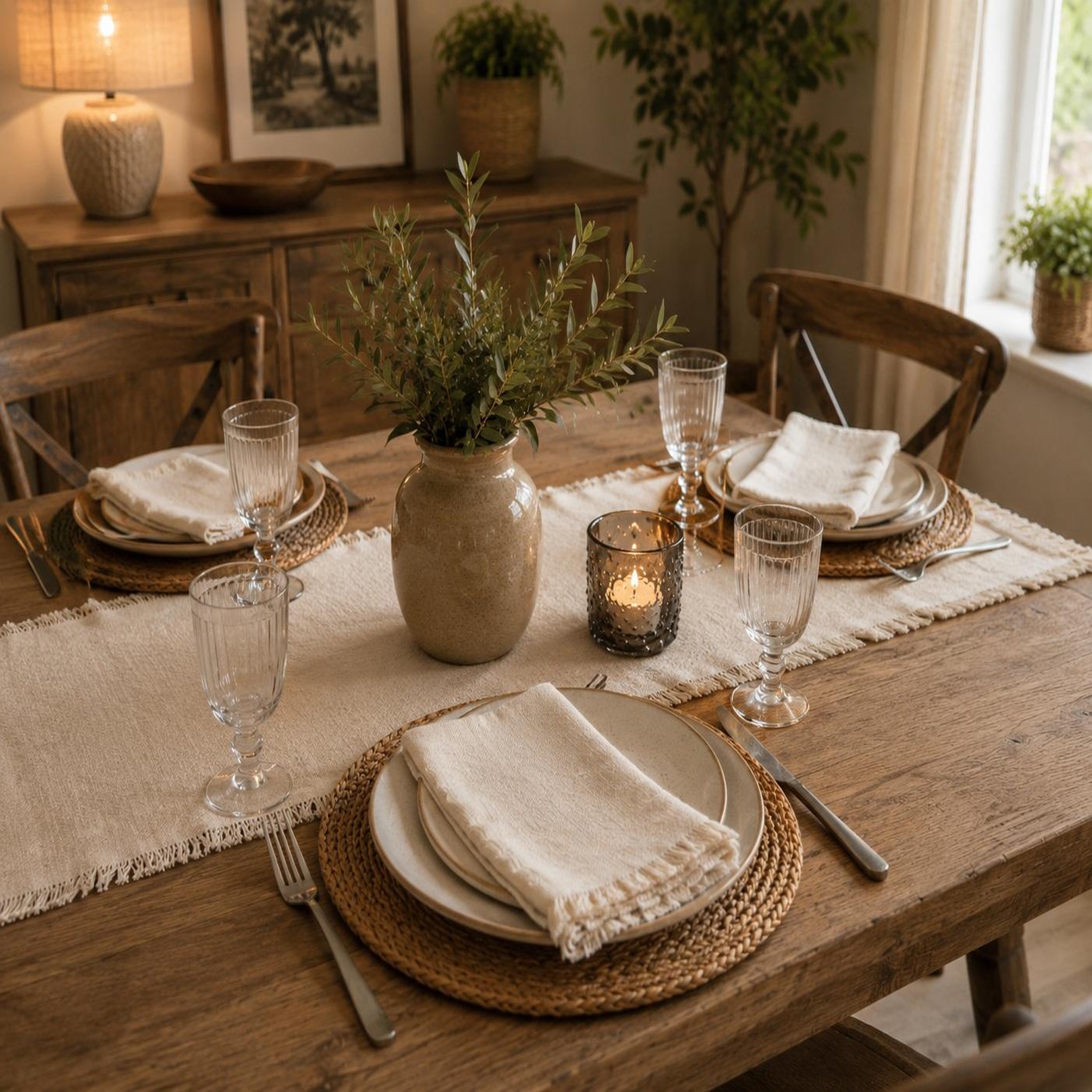 Voir la diapositive 5 : Eden 2 serviettes de tables a franges en coton