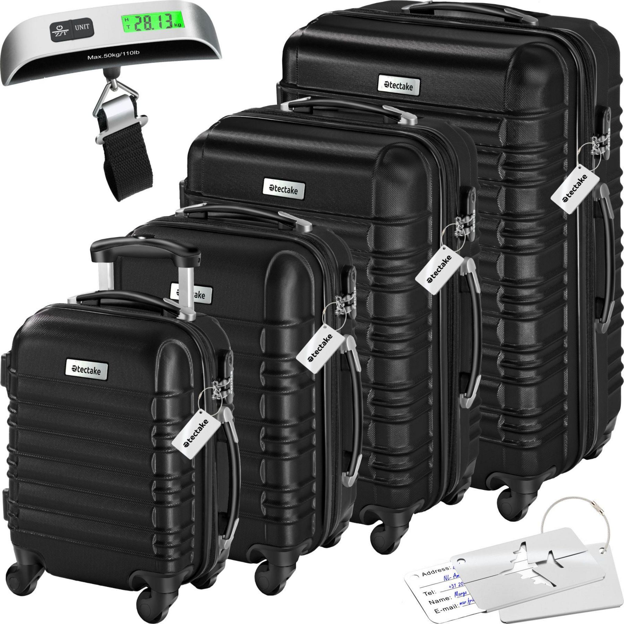 tectake Set de valises rigides Mila 4 pièces avec pèse-bagages
