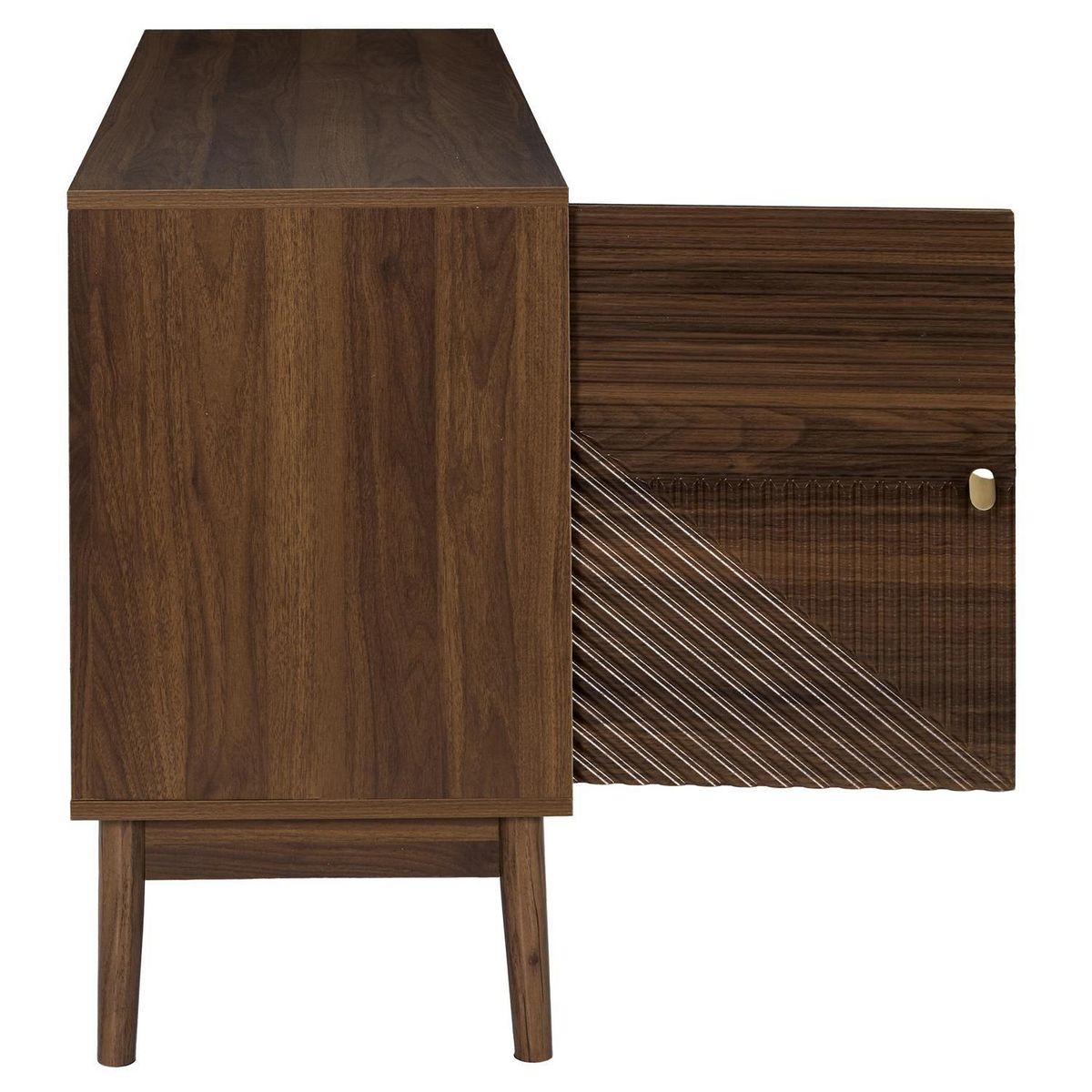 The Home Deco Factory Buffet 2 portes et 2 niches effet noyer TIFFANY - Marron