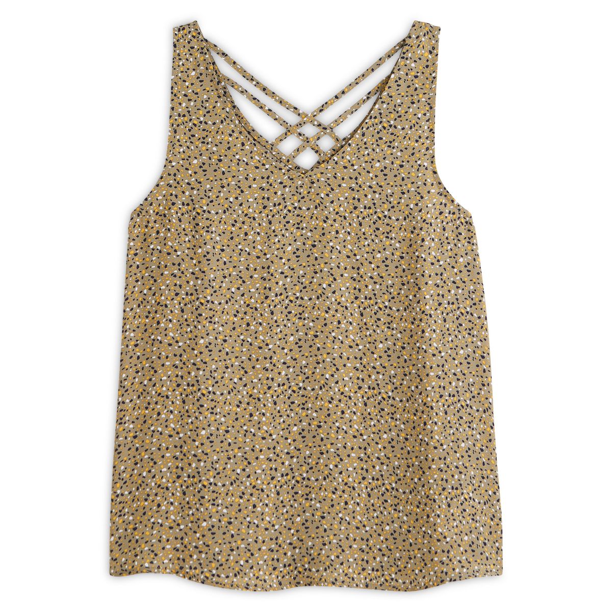 IN EXTENSO Blouse débardeurs vert kaki motifs léopards femme