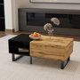 Voir la diapositive 3 : MERAX Table Basse Avec 1 Tiroir Et 3 Niches Bois Et Noir